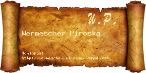 Wermescher Piroska névjegykártya